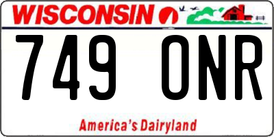 WI license plate 749ONR