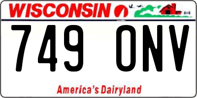 WI license plate 749ONV