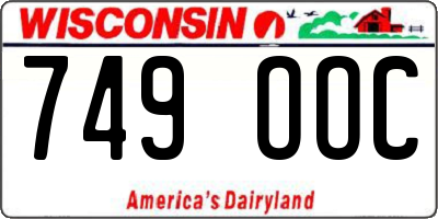 WI license plate 749OOC