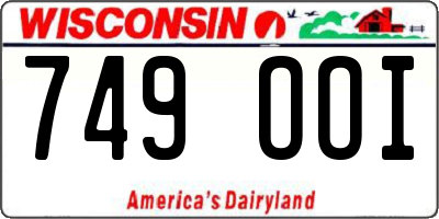 WI license plate 749OOI