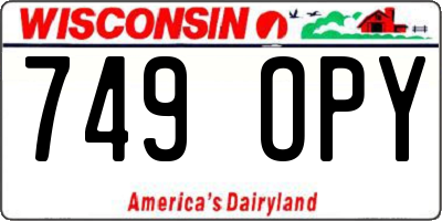 WI license plate 749OPY