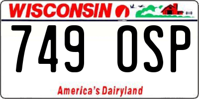 WI license plate 749OSP