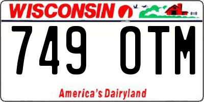 WI license plate 749OTM