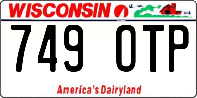 WI license plate 749OTP