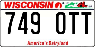 WI license plate 749OTT