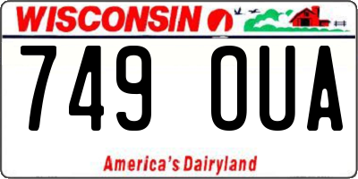 WI license plate 749OUA