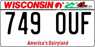WI license plate 749OUF