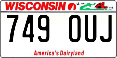WI license plate 749OUJ