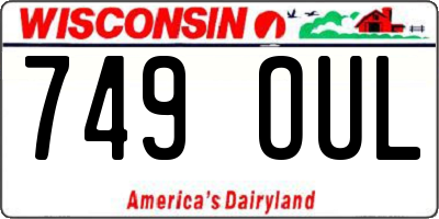 WI license plate 749OUL