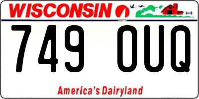 WI license plate 749OUQ