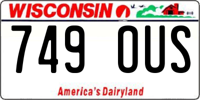 WI license plate 749OUS