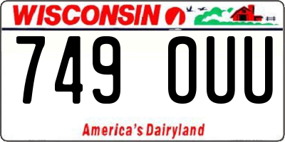 WI license plate 749OUU