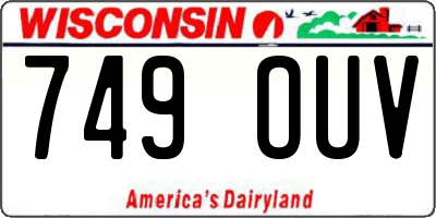 WI license plate 749OUV
