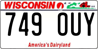 WI license plate 749OUY