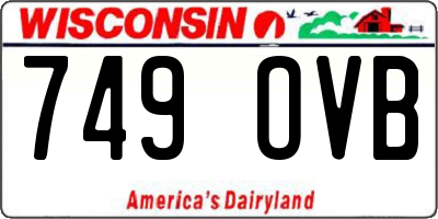 WI license plate 749OVB