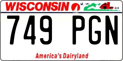 WI license plate 749PGN