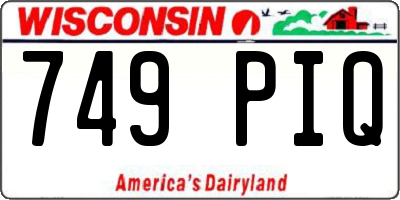 WI license plate 749PIQ