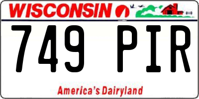 WI license plate 749PIR