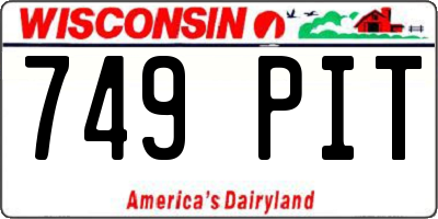 WI license plate 749PIT