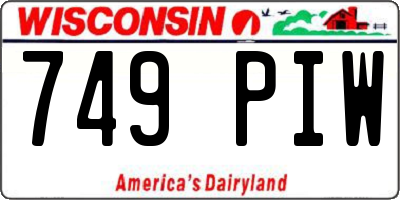 WI license plate 749PIW