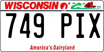 WI license plate 749PIX