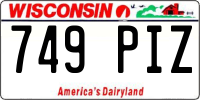 WI license plate 749PIZ