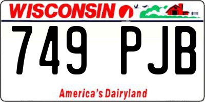 WI license plate 749PJB