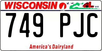 WI license plate 749PJC