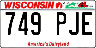 WI license plate 749PJE