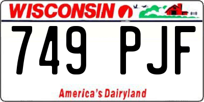 WI license plate 749PJF