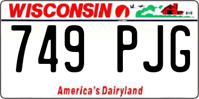 WI license plate 749PJG