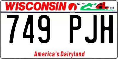 WI license plate 749PJH
