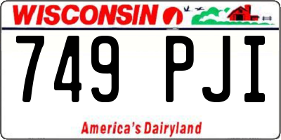 WI license plate 749PJI