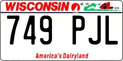 WI license plate 749PJL