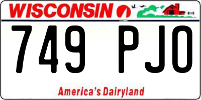 WI license plate 749PJO