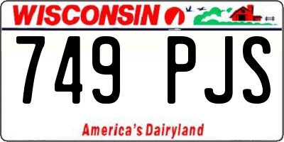 WI license plate 749PJS