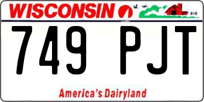 WI license plate 749PJT