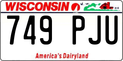 WI license plate 749PJU