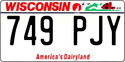 WI license plate 749PJY
