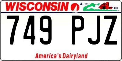 WI license plate 749PJZ
