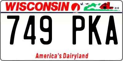 WI license plate 749PKA
