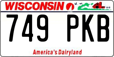 WI license plate 749PKB
