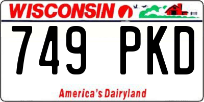 WI license plate 749PKD