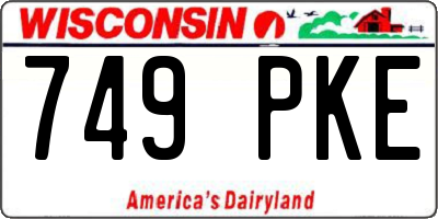WI license plate 749PKE