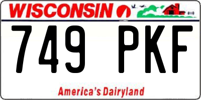 WI license plate 749PKF