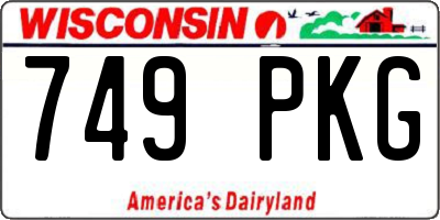 WI license plate 749PKG