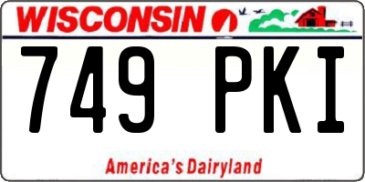 WI license plate 749PKI
