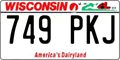 WI license plate 749PKJ