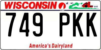 WI license plate 749PKK