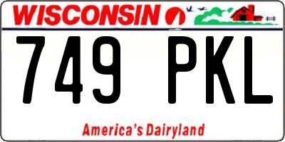 WI license plate 749PKL